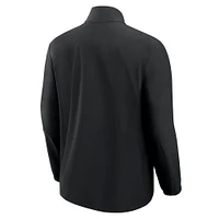 Pull Fanatics noir à fermeture éclair quart de tour pour homme, motif Front Office Micro Tonal des New York Jets