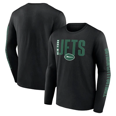 T-shirt à manches longues Fanatics Vision pour hommes, noir, New York Jets