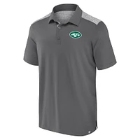 Men's Fanatics Gray New York Jets Long Shot Polo
