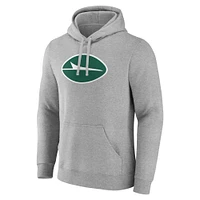 Men's Fanatics Heather Gray New York Jets Deliver Fleece Pullover Hoodie