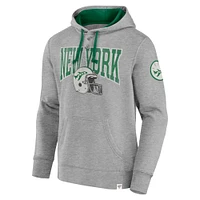 Men's Fanatics  Heather Gray New York Jets Label Maker Pullover Hoodie