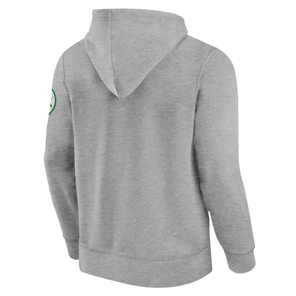 Men's Fanatics  Heather Gray New York Jets Label Maker Pullover Hoodie