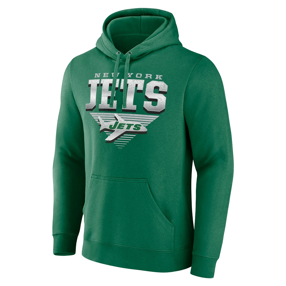 Sweat à capuche géométrique chromé pour homme Fanatics Kelly Green New York Jets