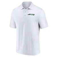 Men's Fanatics  White New York Jets Lockup Polo