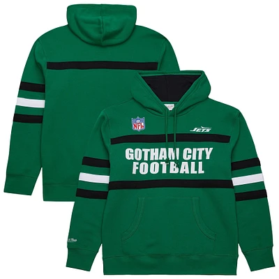 Sweat à capuche en polaire avec logo vintage de l'entraîneur-chef des New York Jets Kelly Green pour hommes