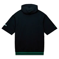 Men's Mitchell & Ness Black New York Jets Pre-Game Short Sleeve Pullover Hoodie