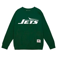 Men's Mitchell & Ness Dark Green New York Jets Basic Fleece Pullover Sweatshirt