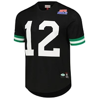Men's Mitchell & Ness Joe Namath Black New York Jets Retired Player Name Number Mesh Top