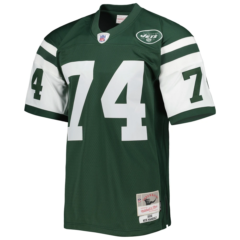 Men's Mitchell & Ness Nick Mangold Green New York Jets Legacy Replica Jersey