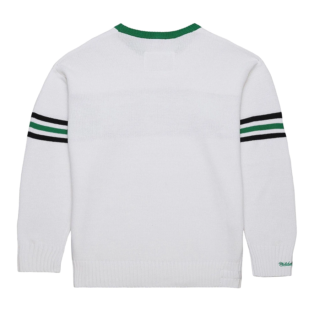 Men's Mitchell & Ness White New York Jets Throwback 1984 Pullover Sweater