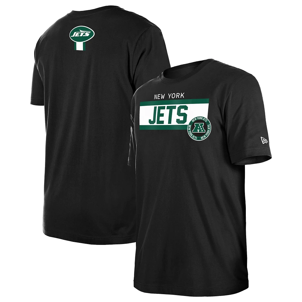 Men's New Era Black York Jets 3rd Down High Density Print T-Shirt