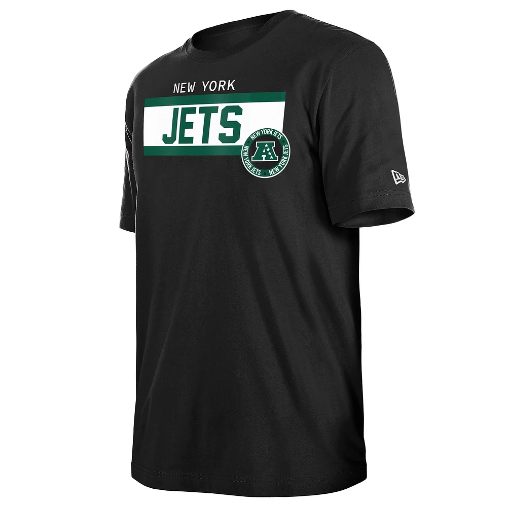 Men's New Era Black York Jets 3rd Down High Density Print T-Shirt