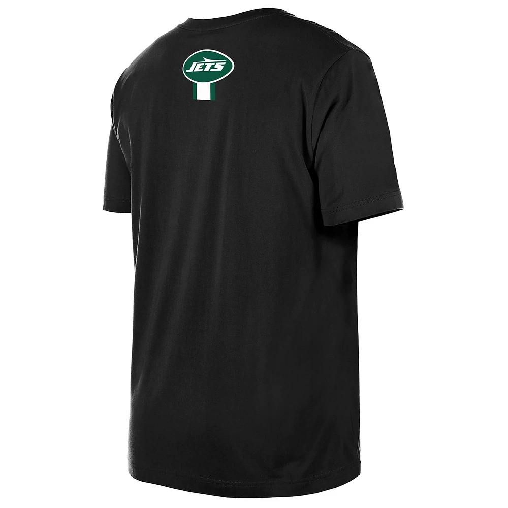Men's New Era Black York Jets 3rd Down High Density Print T-Shirt
