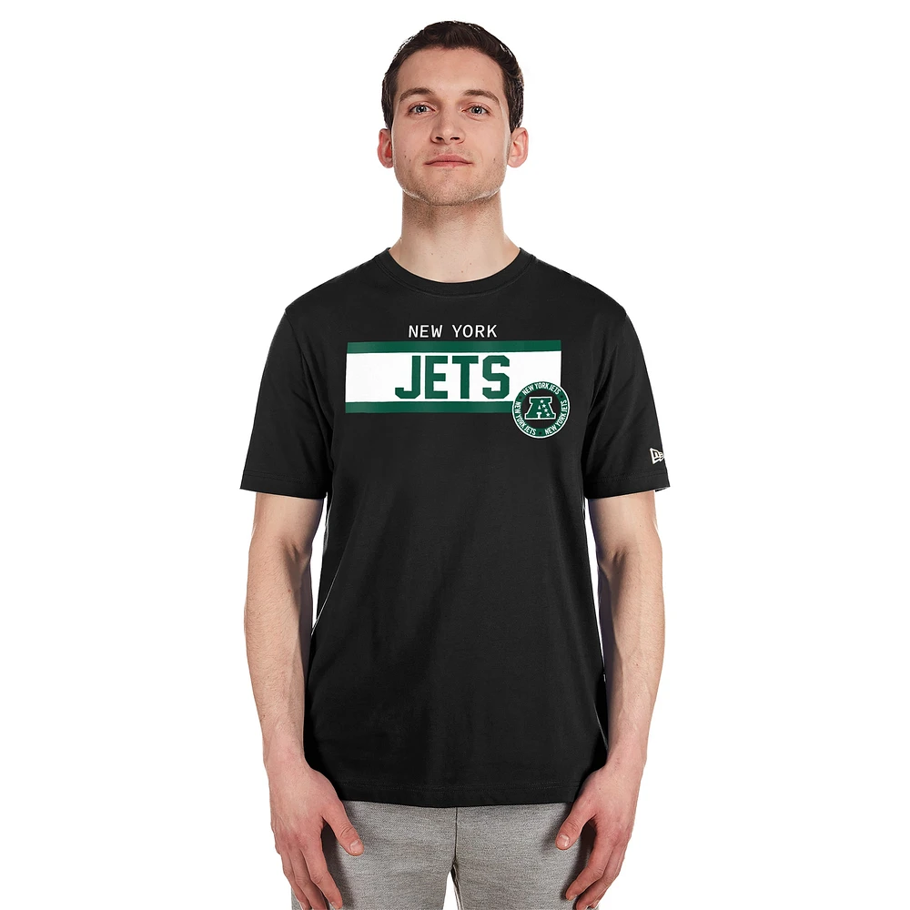 Men's New Era Black York Jets 3rd Down High Density Print T-Shirt