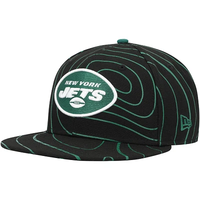 Casquette ajustée noire New Era York Jets Geo 59FIFTY pour hommes