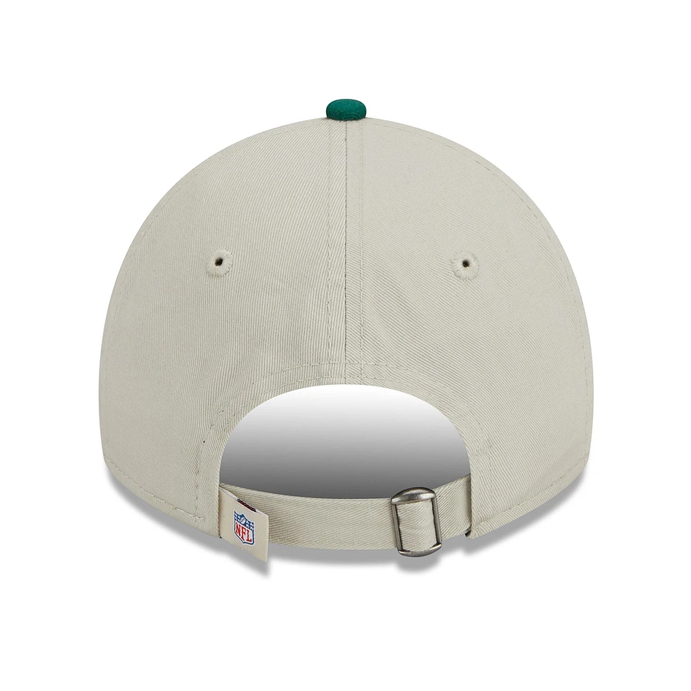 Men's New Era  Cream/Green New York Jets 2023 Sideline Historic 9TWENTY Adjustable Hat