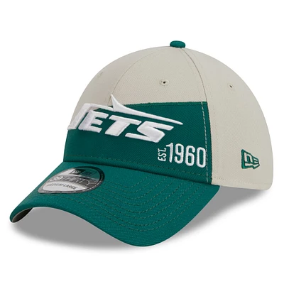 Casquette Flex New York Jets 2023 Sideline Historic 39THIRTY Era pour homme, crème/vert Kelly