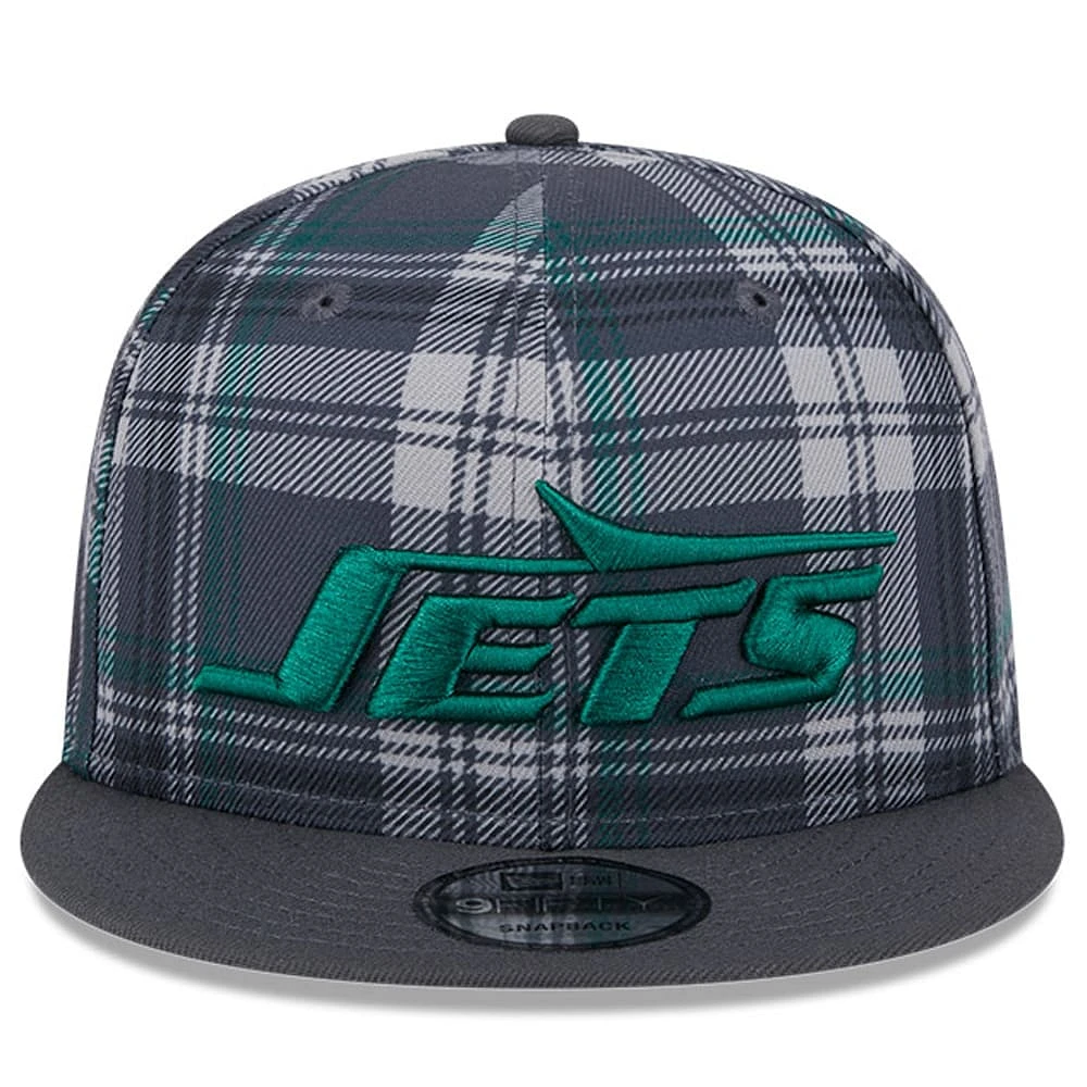 Men's New Era Gray New York Jets 2024 Sideline Statement 9FIFTY Snapback Hat
