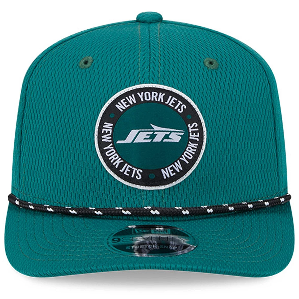 Men's New Era Green New York Jets 2024 Sideline 9SEVENTY Stretch-Snap Hat