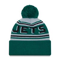 Men's New Era  Green New York Jets  Main Cuffed Knit Hat with Pom