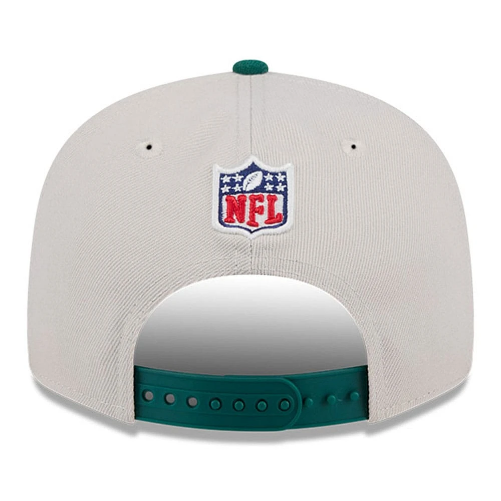 Men's New Era Stone/Green New York Jets 2024 Sideline Historic 9FIFTY Snapback Hat