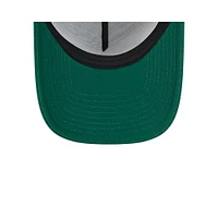 Men's New Era Stone/Green New York Jets 2024 Sideline Historic 9FORTY A-Frame Trucker Adjustable Hat