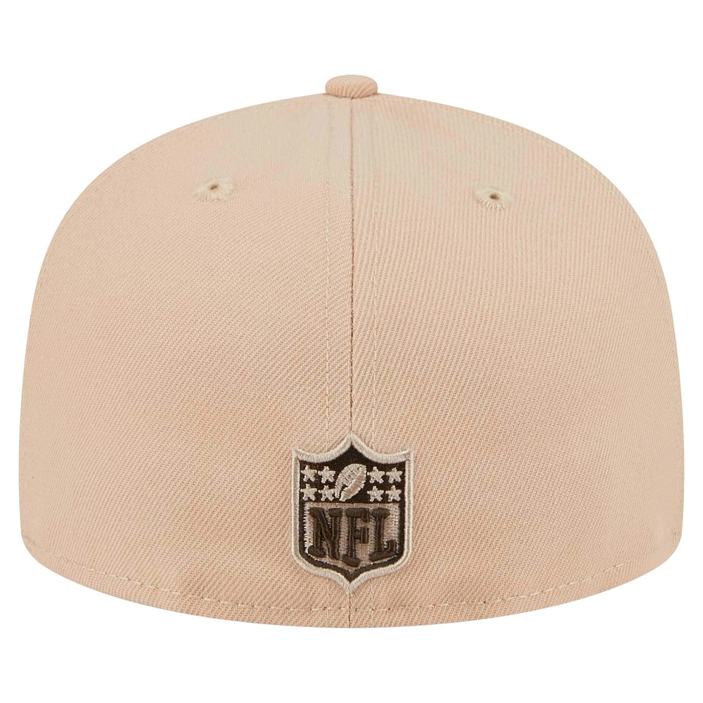 Casquette ajustée 59FIFTY Candied Pecan de New Era pour homme, couleur tan, des York Jets