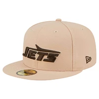 Casquette ajustée 59FIFTY Candied Pecan de New Era pour homme, couleur tan, des York Jets