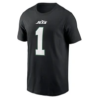 Men's Nike Ahmad Sauce Gardner Black New York Jets Name & Number T-Shirt