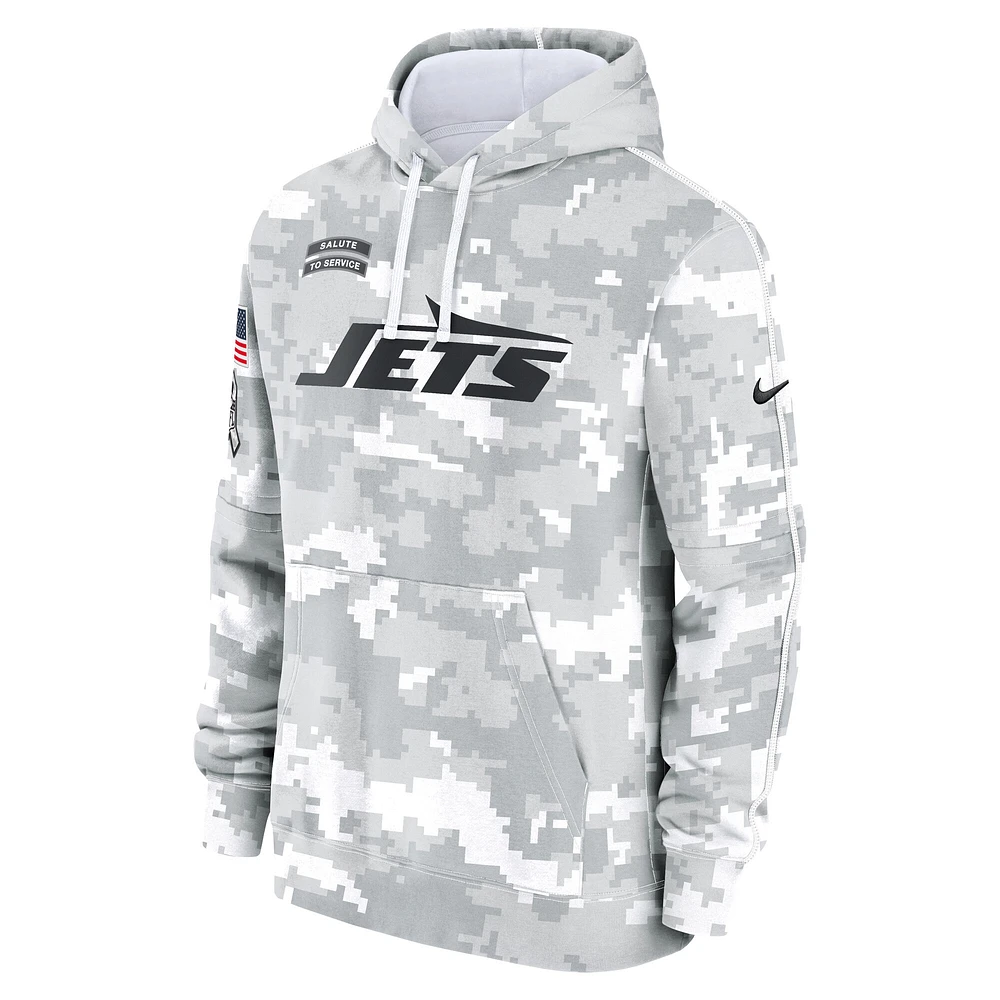 Men's Nike Arctic Camo New York Jets 2024 Salute to Service Club Fleece Pullover Hoodie