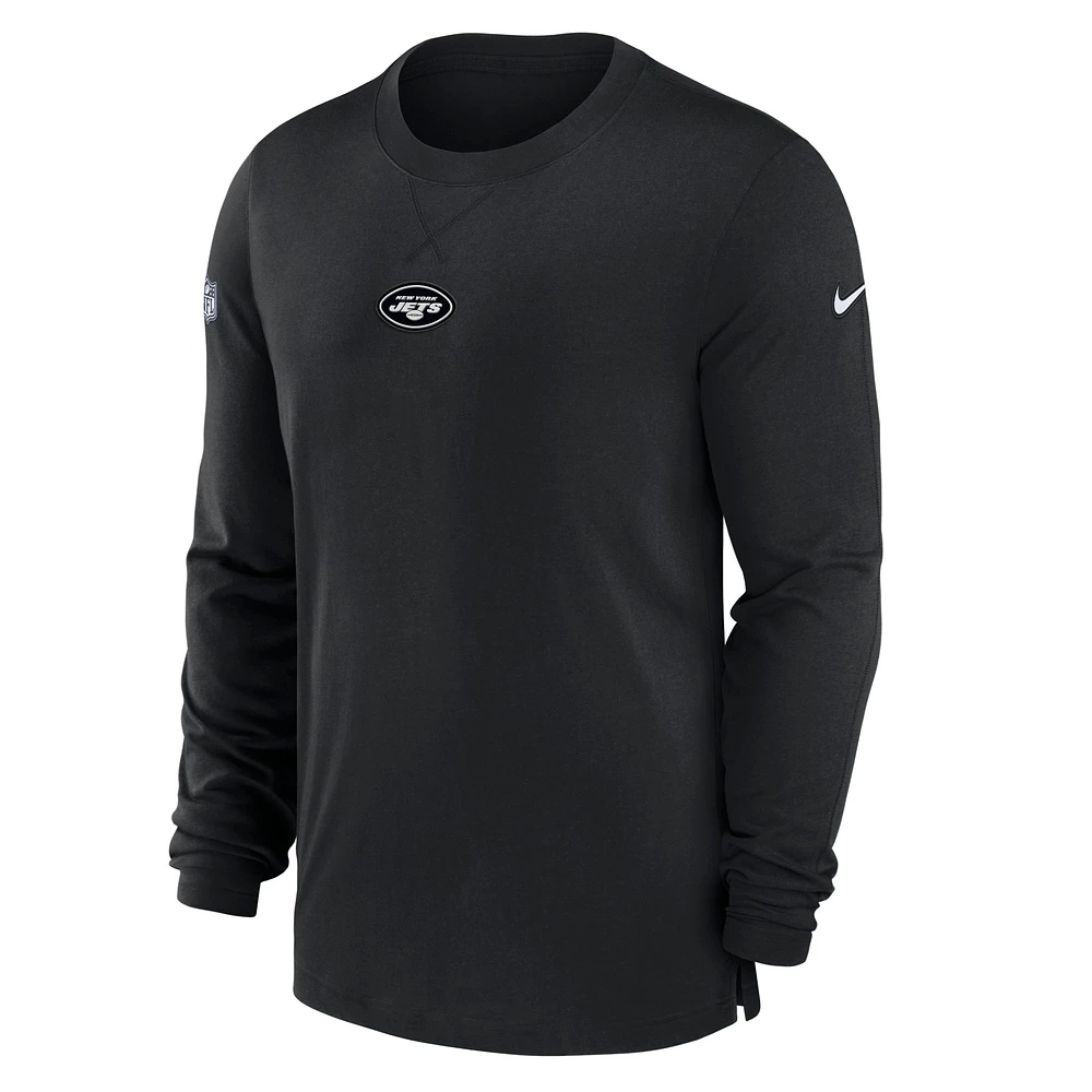 Men's Nike Black New York Jets 2023 Sideline Performance Long Sleeve T-Shirt