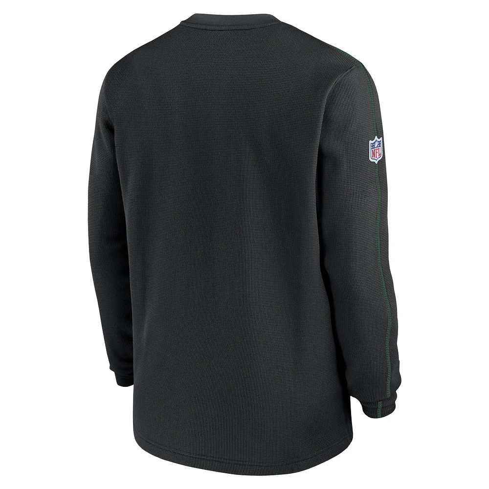 Men's Nike Black New York Jets 2024 Sideline Coaches Long Sleeve Top