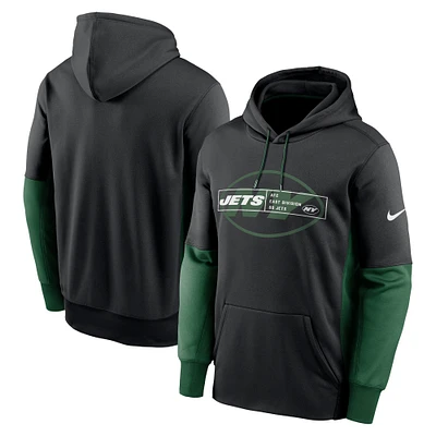 Sweat à capuche Nike New York Jets Color Block Performance en polaire pour homme, noir