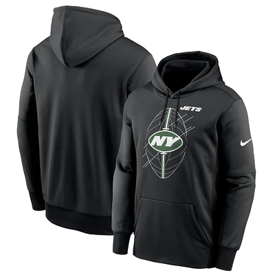 Sweat à capuche en polaire Nike Performance pour homme, noir, New York Jets