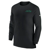 Men's Nike Black New York Jets Sideline Coach UV Performance Long Sleeve T-Shirt