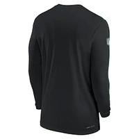 Men's Nike Black New York Jets Sideline Coach UV Performance Long Sleeve T-Shirt