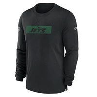 Men's Nike Black New York Jets Sideline Player Performance Long Sleeve T-Shirt