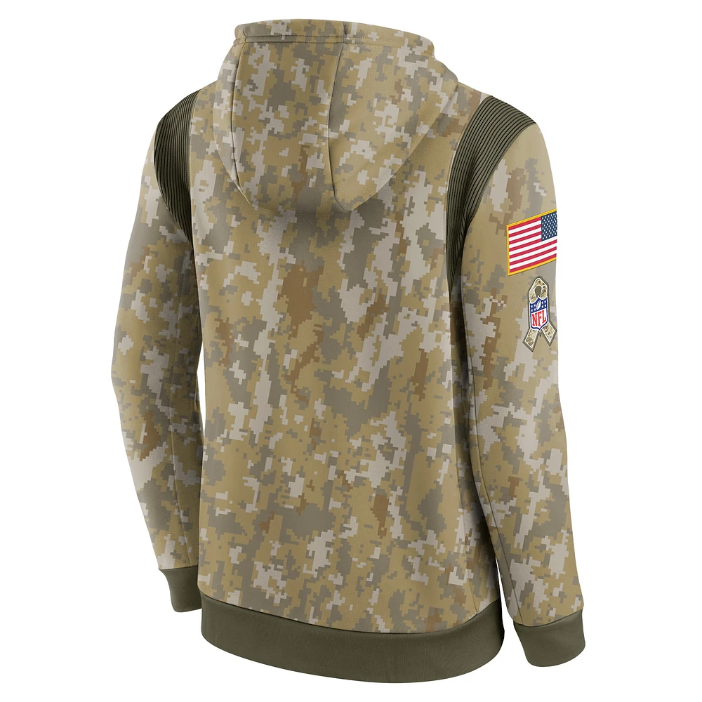 Men's Nike Camo New York Jets Salute To Service Therma Performance Pullover Hoodie