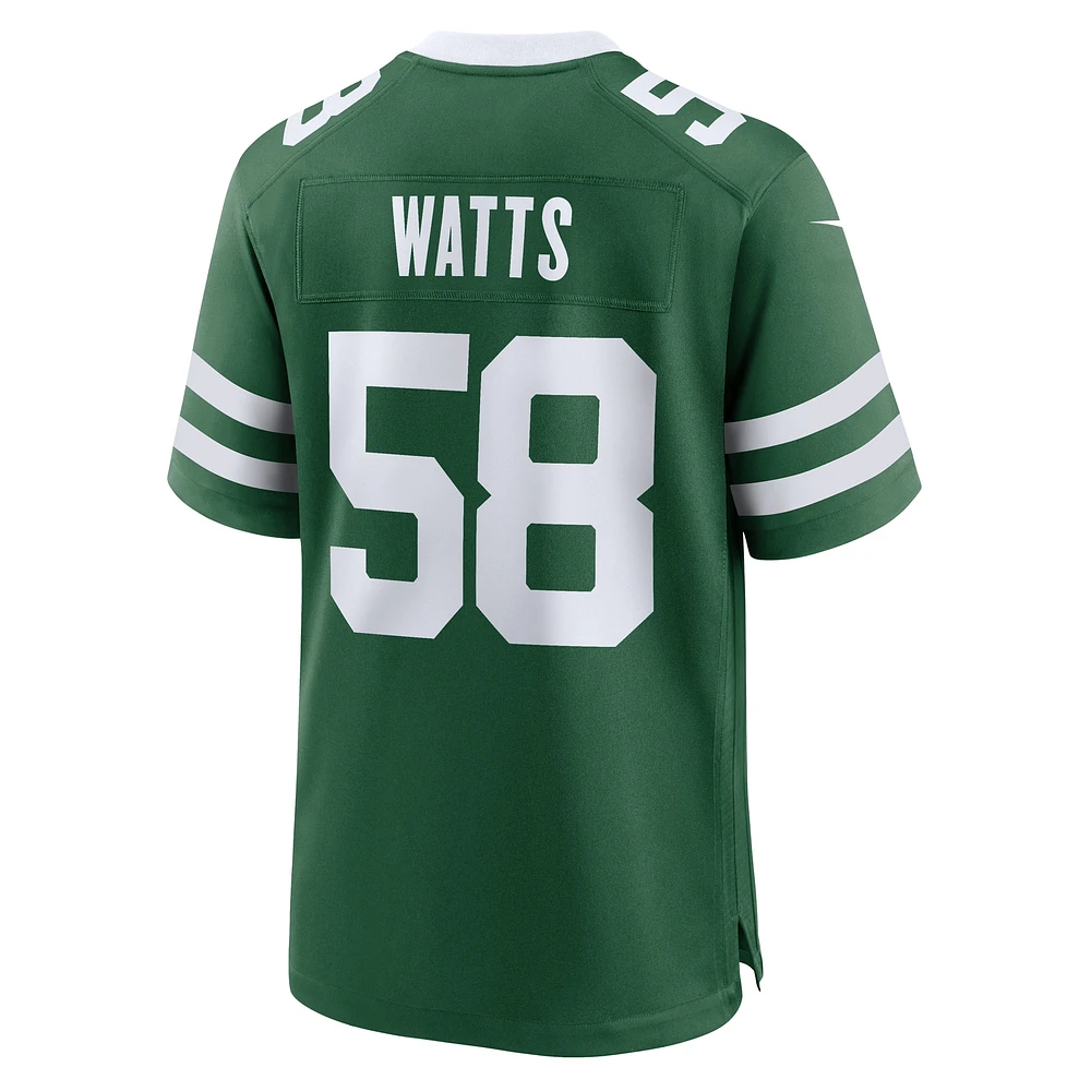 Men's Nike Eric Watts Legacy Green New York Jets Team Game Jersey