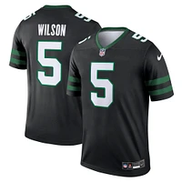 Men's Nike Garrett Wilson Black New York Jets Alternate Legend Jersey