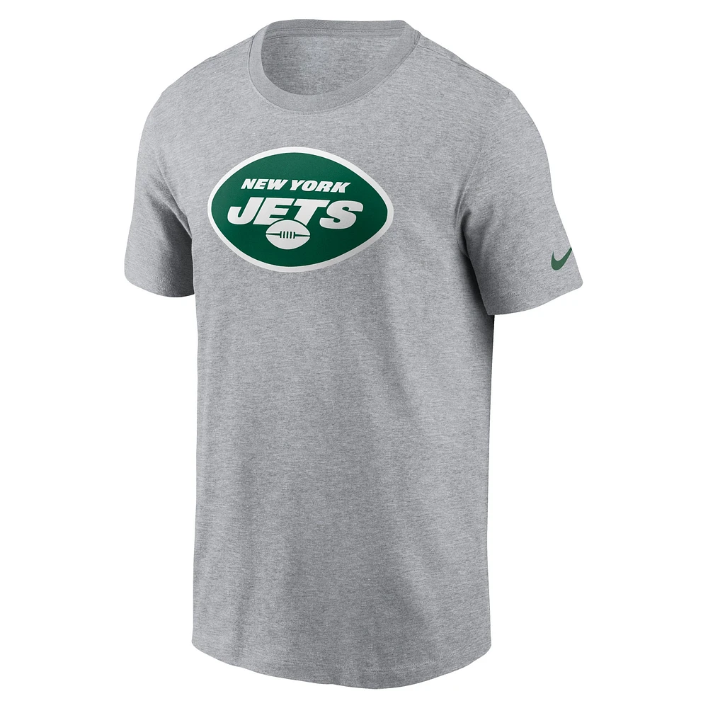 Men's Nike  Gray New York Jets Logo Essential T-Shirt