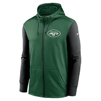 Men's Nike  Green New York Jets Performance Full-Zip Hoodie