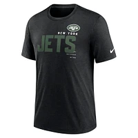 Men's Nike Heather Black New York Jets Team Tri-Blend T-Shirt