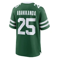 Men's Nike Israel Abanikanda Legacy Green New York Jets Team Game Jersey