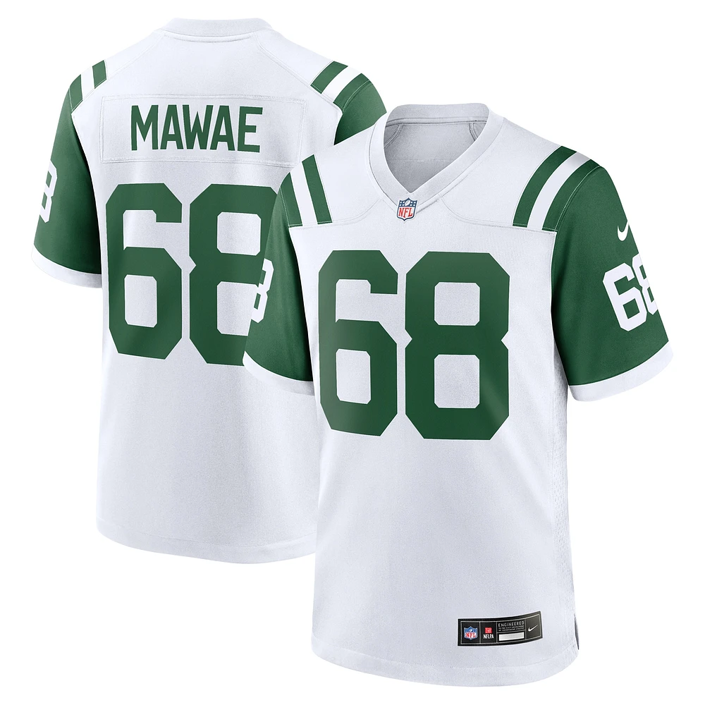 Maillot Nike Kevin Mawae blanc pour homme, joueur retraité des New York Jets, match alternatif