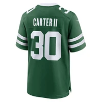 Men's Nike Michael Carter II Legacy Green New York Jets Team Game Jersey