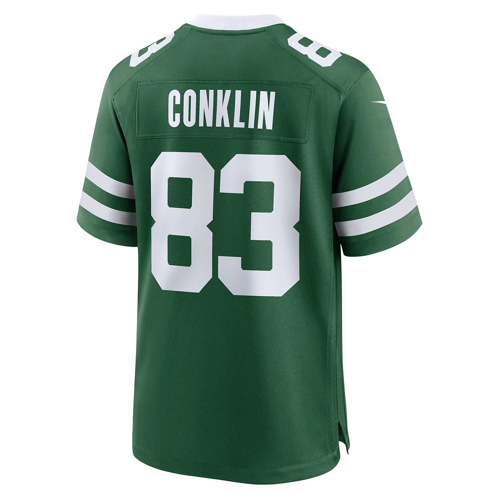 Maillot de jeu d'équipe Nike Tyler Conklin Legacy Green New York Jets pour homme