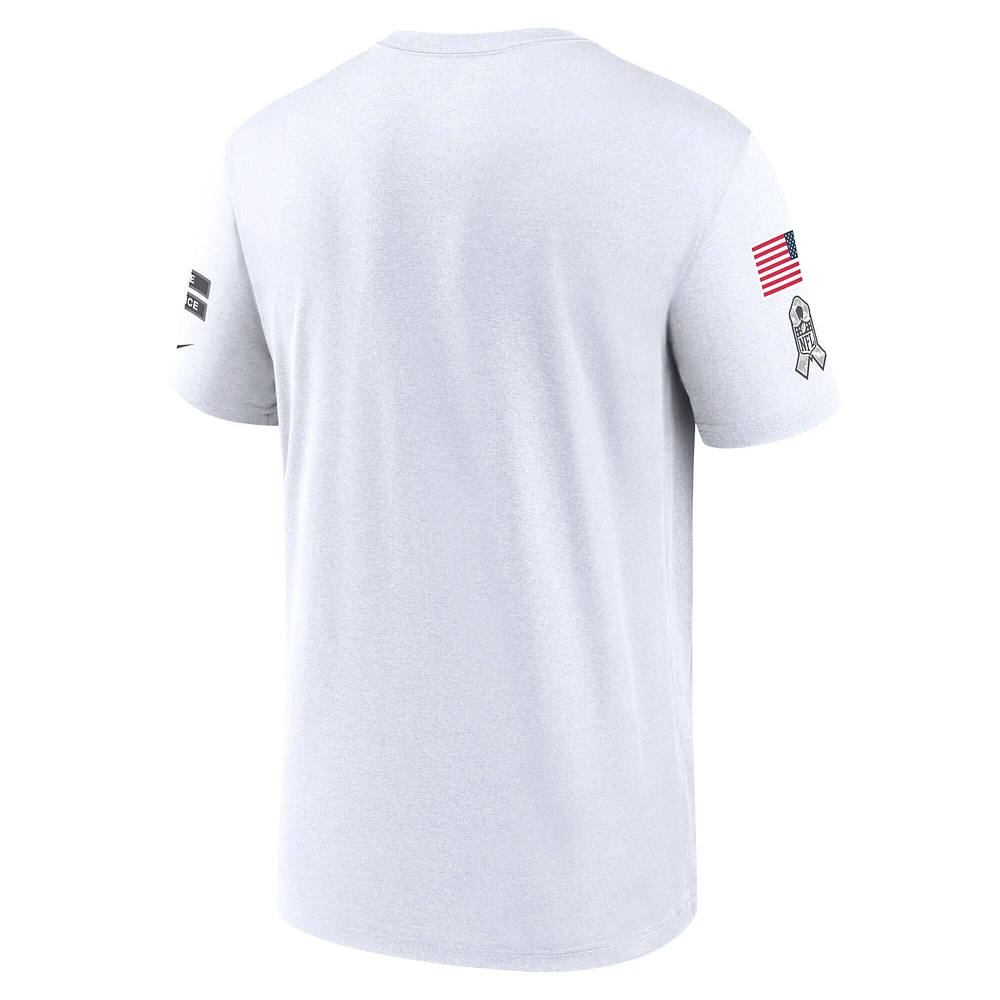 Men's Nike White New York Jets 2024 Salute To Service Legend Performance T-Shirt