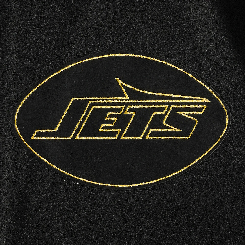 Men's Pro Standard Black New York Jets Full-Zip Varsity Jacket