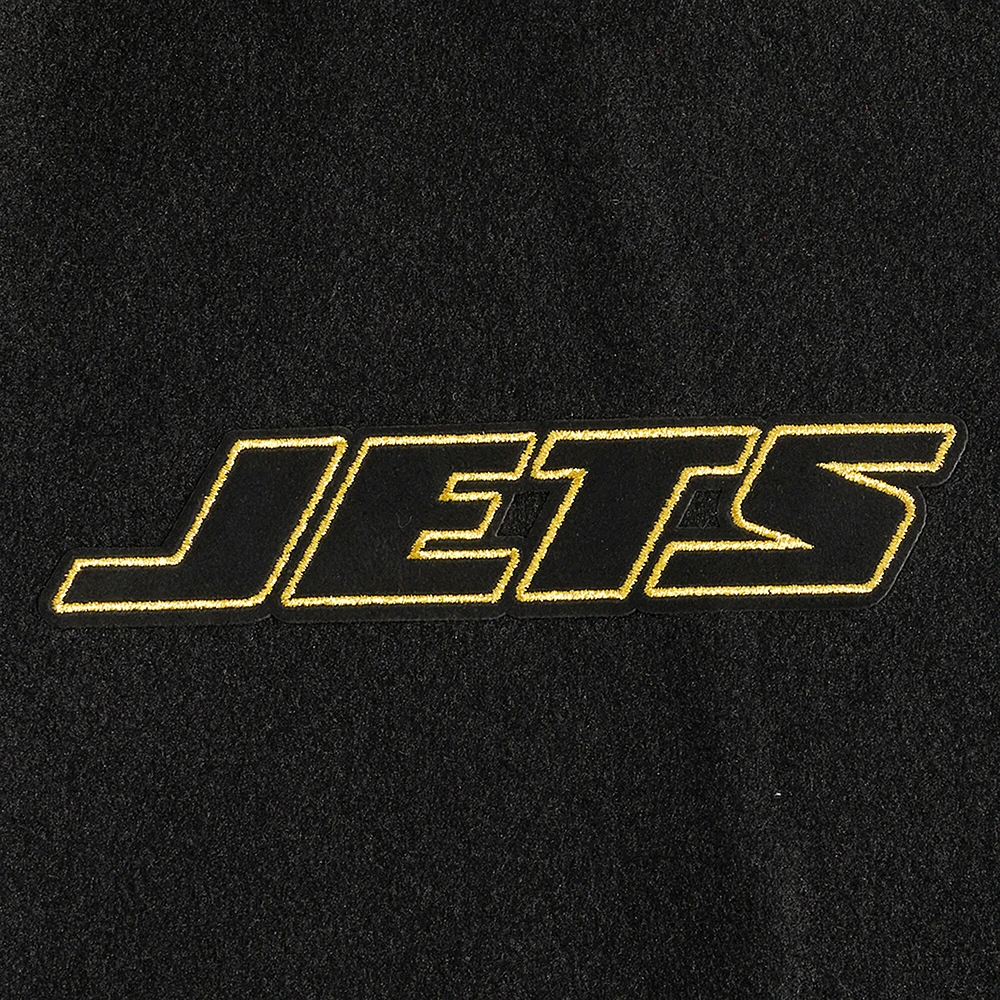 Men's Pro Standard Black New York Jets Full-Zip Varsity Jacket